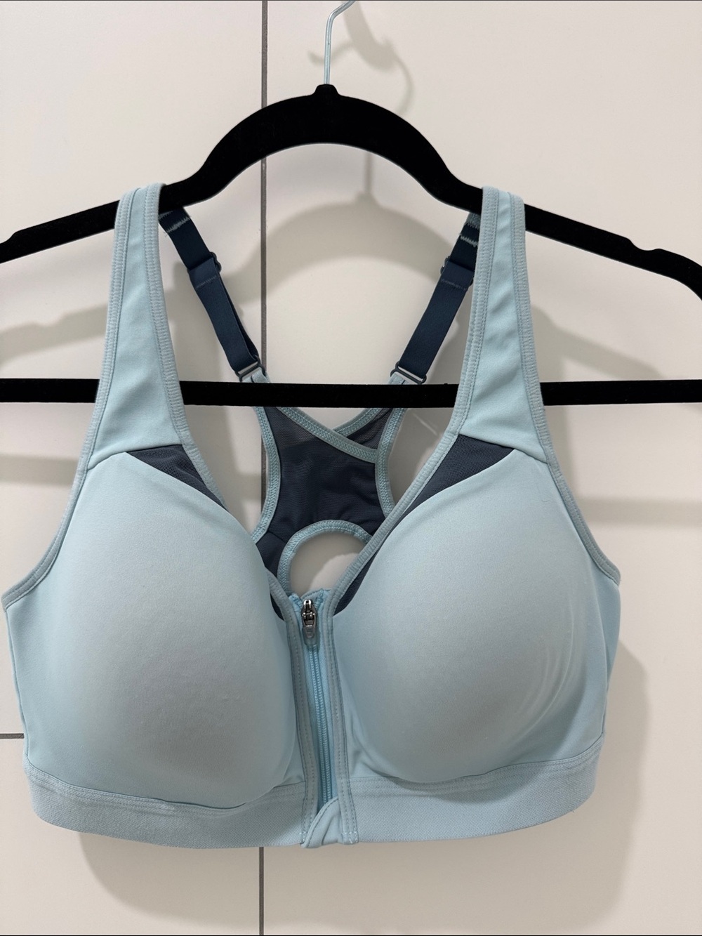 C9 by Champion Light Blue Front-Zip High Support Sports Bra